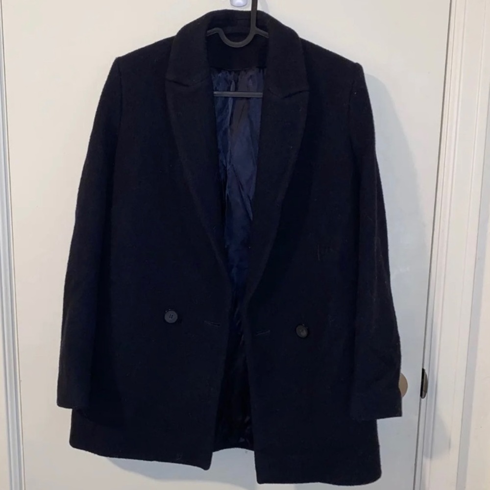 & Other Stories Navy Wool Blend Blazer